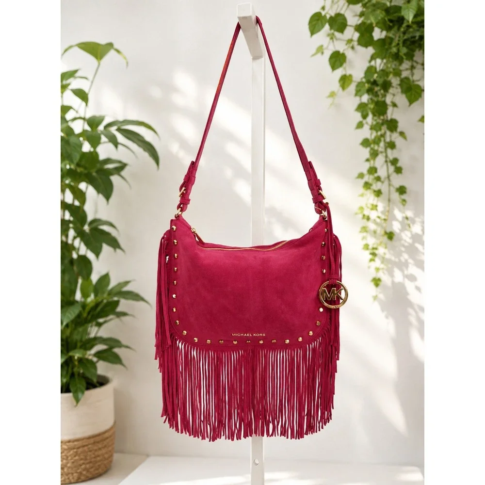 MK148 Michael Kors Boho fringe shoulder bag